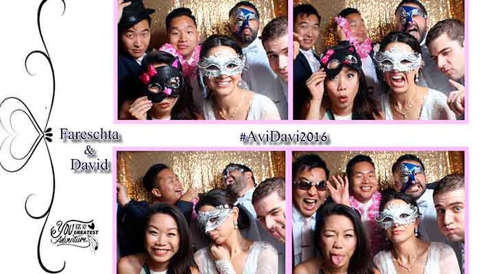 A group of people in photo booth pictures.