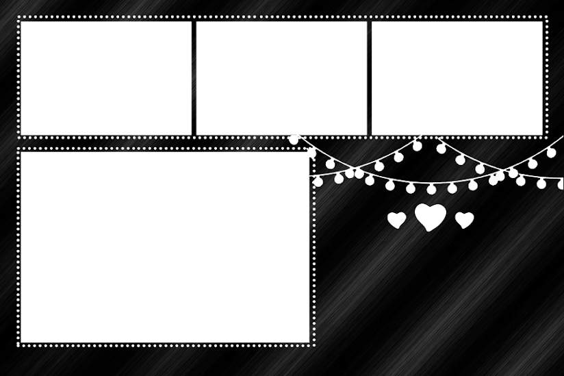 A black and white photo of some hearts
