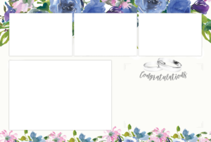 A photo frame with flowers and the words congratulations