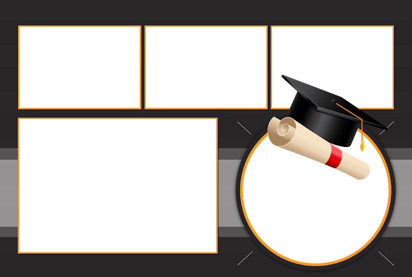 A graduation cap and diploma on top of a black background.