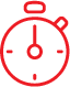 A red and black picture of an alarm clock