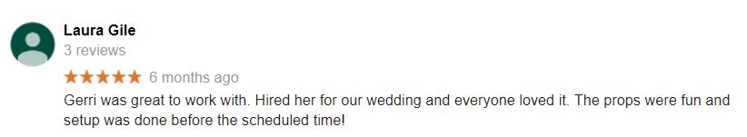 A wedding guest comment on the website